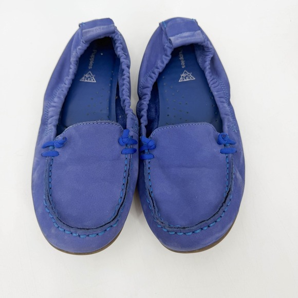 Hush Puppies Shoes - Hush Puppies Chaste Ballet Flats Blue Nubuck Leather Moccasin Loafers Size 8